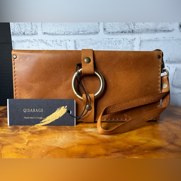 NEW!! Qisabags Brown Long Leather Wallet - Picture 2 of 5